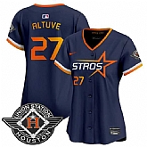 Women's Houston Astros #27 Jose Altuve Navy 2025 City Connect Limited Stitched Jersey Dzhi,baseball caps,new era cap wholesale,wholesale hats